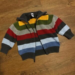 Unisex GAP Y2K colorful striped zip cardigan no flaws size 2T